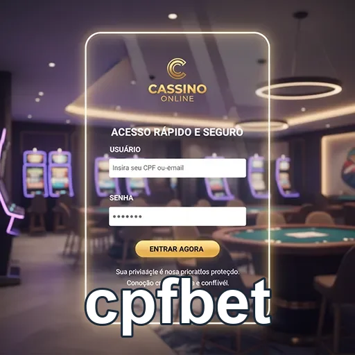 Tela de login do cpfbet com acesso rápido para jogadores VIP.