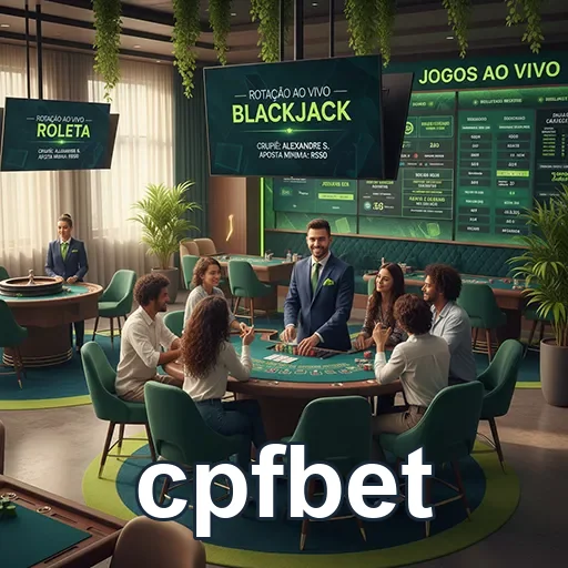 Ambiente de jogo live no cpfbet com mesas de blackjack e roleta.