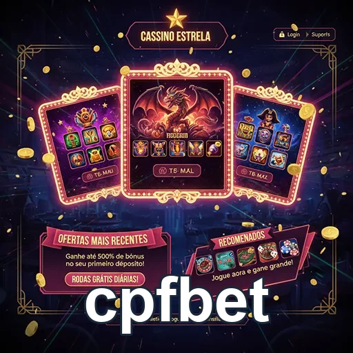 Interface do cpfbet com slots e recompensas VIP destacadas.