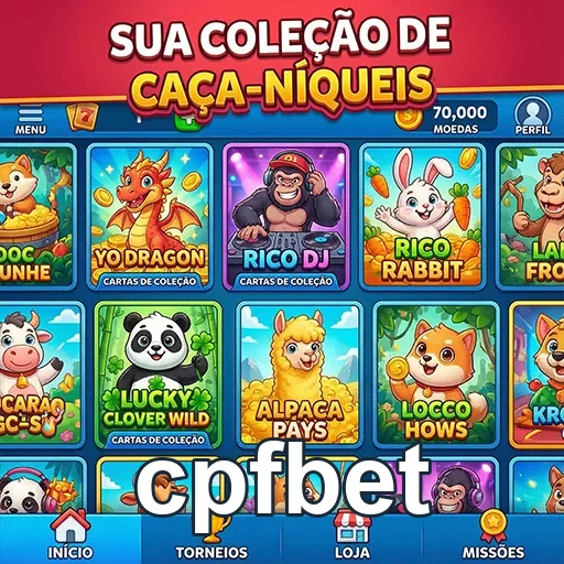 Tela do aplicativo cpfbet com vários caça-níqueis disponíveis.
