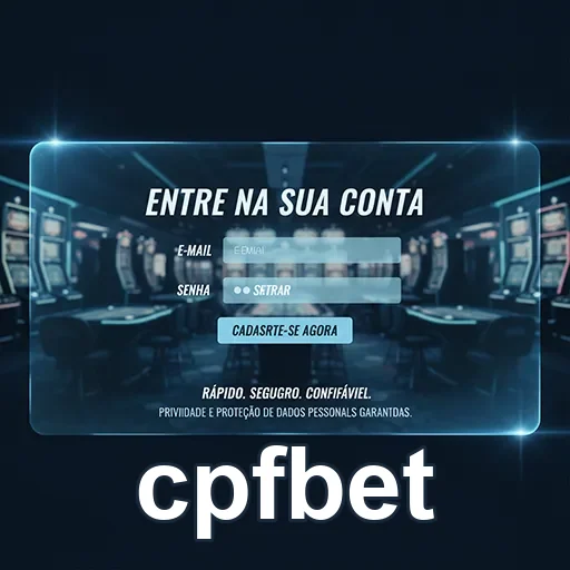 Tela de login do cpfbet com campos para e-mail e senha.