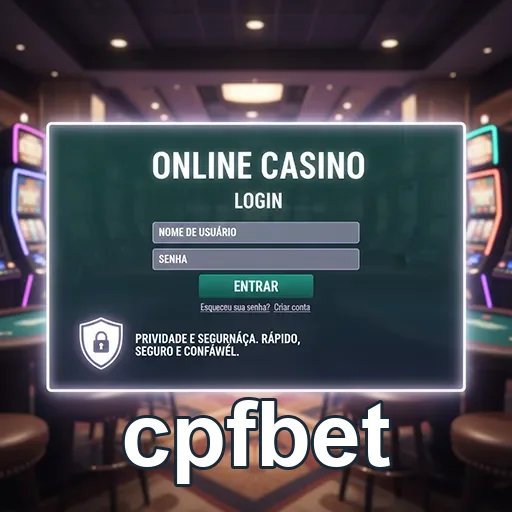 Tela de login do cassino online cpfbet para jogadores VIP.
