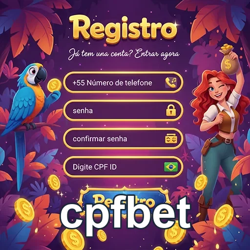Tela de registro do aplicativo cpfbet com campos principais.