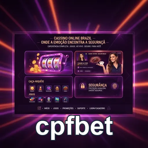 Interface VIP da cpfbet mostrando jogos e segurança avançada.
