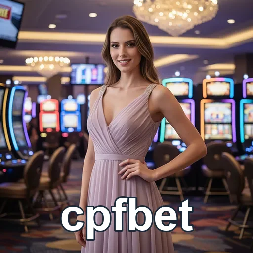Jogadora em ambiente de cassino com máquinas de slots da cpfbet.