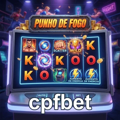 Slot game 'Punho de Fogo' da cpfbet em uma interface de apostas.