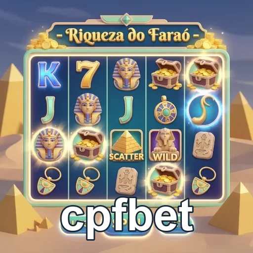 Tela do jogo 'Riqueza do Faraó' no aplicativo cpfbet.