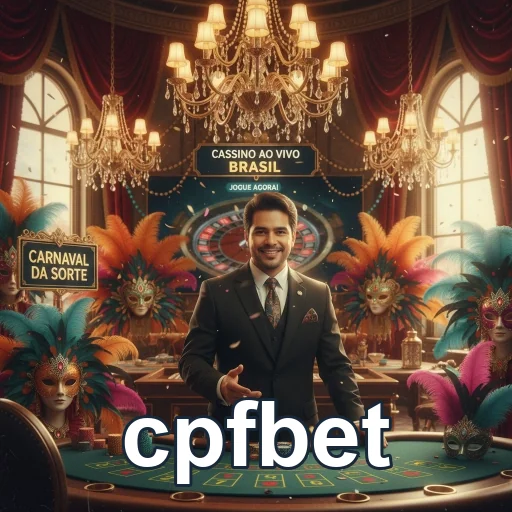Cenário do cassino ao vivo cpfbet com dealer e decoração animada.