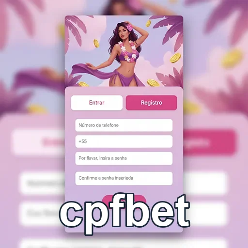 Tela do cpfbet apresentando menu de registro VIP com fundo colorido.