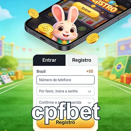 Tela de cadastro do cpfbet com opções de login e registro.